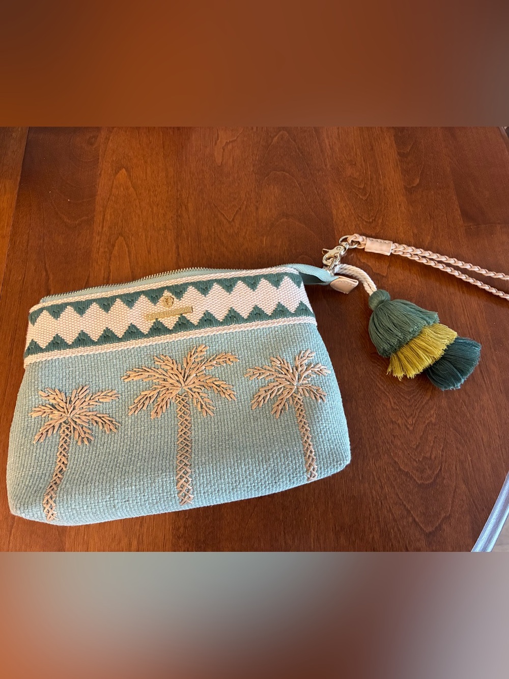 Spartina 449 Carina Wristlet Palm Tree Carina Palm Tree Wristlet Green & Beige